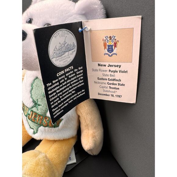 Limited Treasures New Jersey State Quarter Coin Bear New With Tags 3rd State NWT - Picture 5 of 5